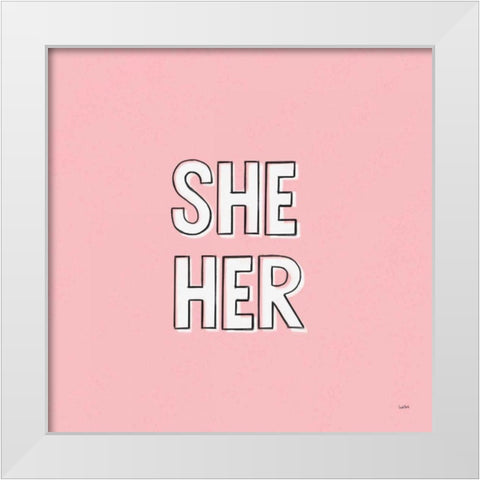 Pronoun I White Modern Wood Framed Art Print by York, Leah