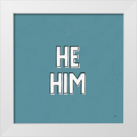 Pronoun II White Modern Wood Framed Art Print by York, Leah