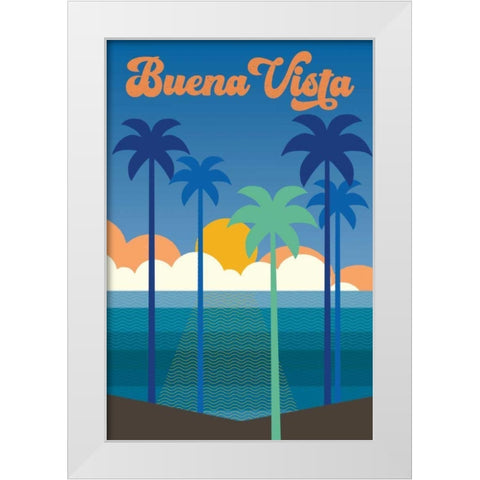 Buena Vista Clean White Modern Wood Framed Art Print by Wild Apple Portfolio