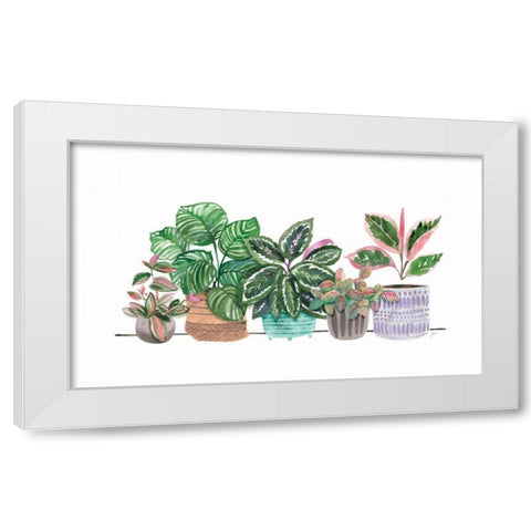 Happy House Plants I No Words White Modern Wood Framed Art Print by Panganiban, Karyn