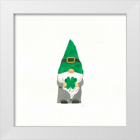 St Patricks Day Gnomes II White Modern Wood Framed Art Print by Jackson, Jenaya