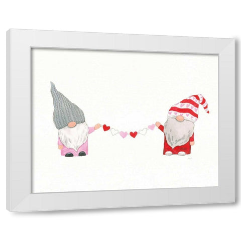 Gnomes in Love I White Modern Wood Framed Art Print by Jackson, Jenaya