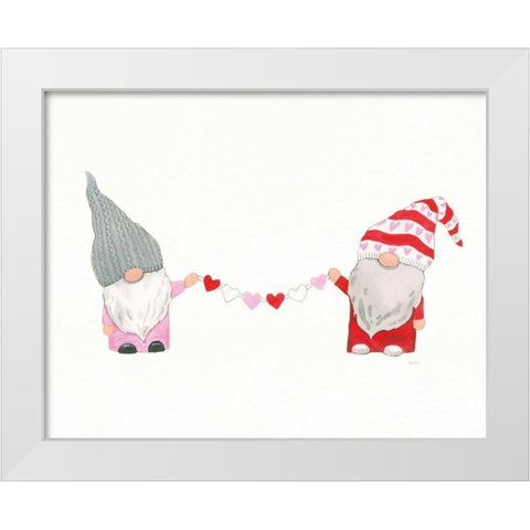 Gnomes in Love I White Modern Wood Framed Art Print by Jackson, Jenaya