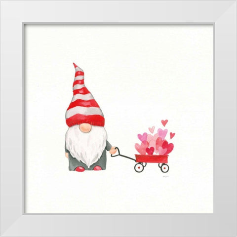 Gnomes in Love III White Modern Wood Framed Art Print by Jackson, Jenaya