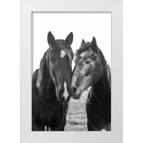 Good Friends Mane White Modern Wood Framed Art Print by Aledanda