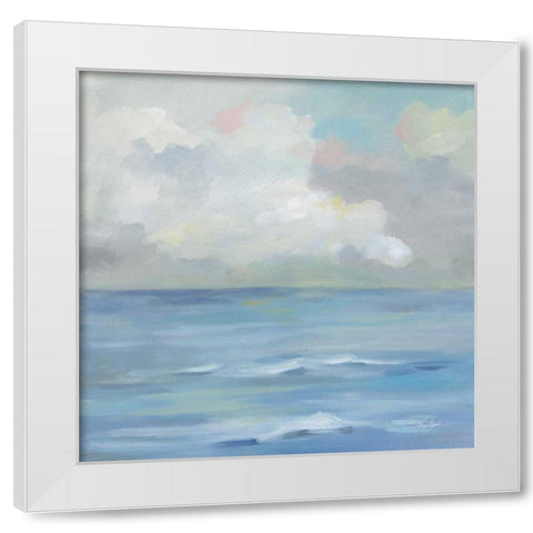 Morning Seaside Clouds White Modern Wood Framed Art Print by Vassileva, Silvia