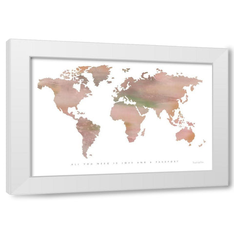 Passport to the World White Modern Wood Framed Art Print by Charro, Mercedes Lopez