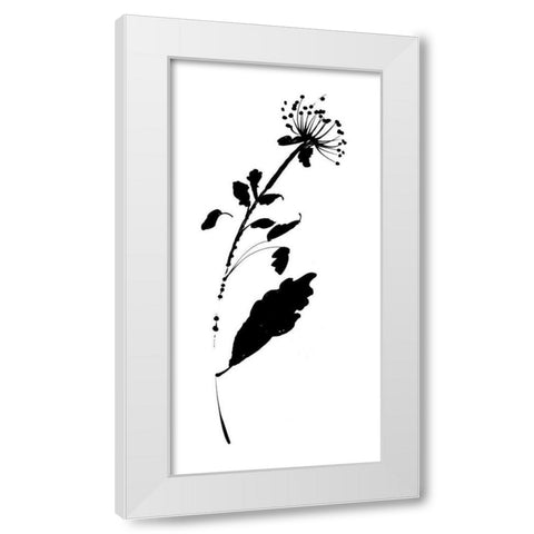 Silhouette Floral III White Modern Wood Framed Art Print by Wild Apple Portfolio