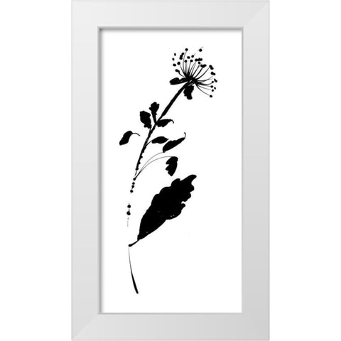 Silhouette Floral III White Modern Wood Framed Art Print by Wild Apple Portfolio
