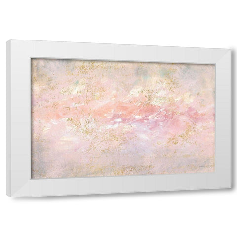 Through Fog Blush and Gold White Modern Wood Framed Art Print by Nai, Danhui