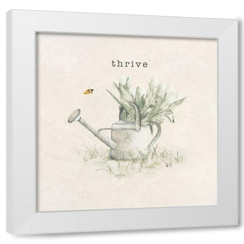Garden Watering Can White Modern Wood Framed Art Print by Blum, Cheri