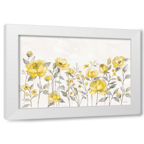 Sunny Roses I No Words White Modern Wood Framed Art Print by Vassileva, Silvia