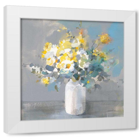 Touch of Spring I White Vase White Modern Wood Framed Art Print by Nai, Danhui