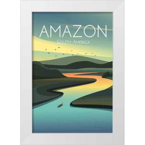 Amazon White Modern Wood Framed Art Print by Escalante, Omar