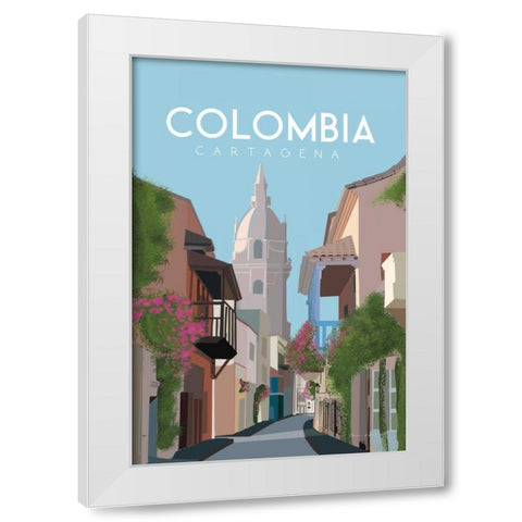Colombia White Modern Wood Framed Art Print by Escalante, Omar
