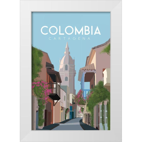 Colombia White Modern Wood Framed Art Print by Escalante, Omar