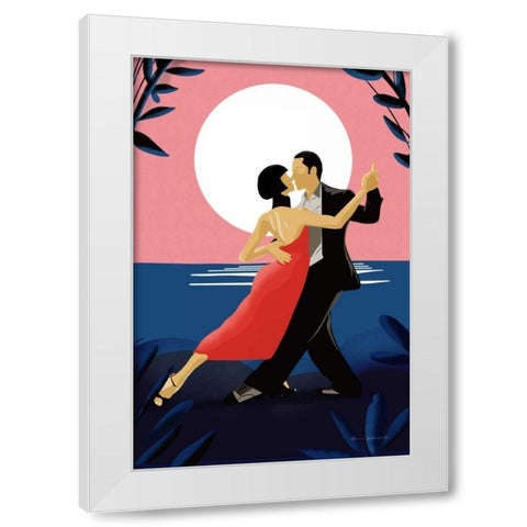 Tango White Modern Wood Framed Art Print by Escalante, Omar