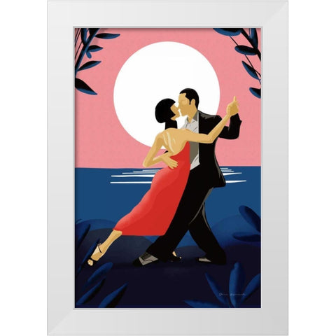 Tango White Modern Wood Framed Art Print by Escalante, Omar