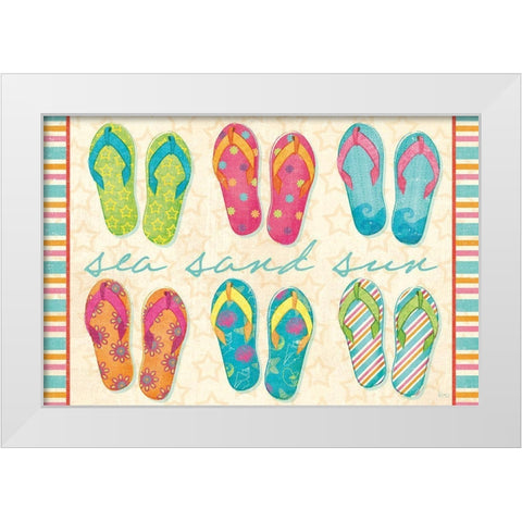 Beach Party VI White Modern Wood Framed Art Print by Charron, Veronique