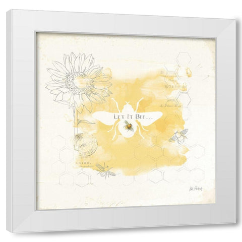 Bee and Bee VII Honeycomb White Modern Wood Framed Art Print by Pertiet, Katie