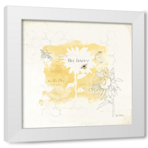 Bee and Bee VIII Honeycomb White Modern Wood Framed Art Print by Pertiet, Katie