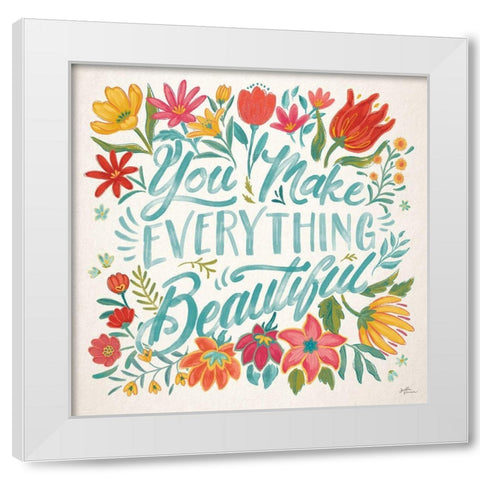 Happy Thoughts V Bright White Modern Wood Framed Art Print by Penner, Janelle
