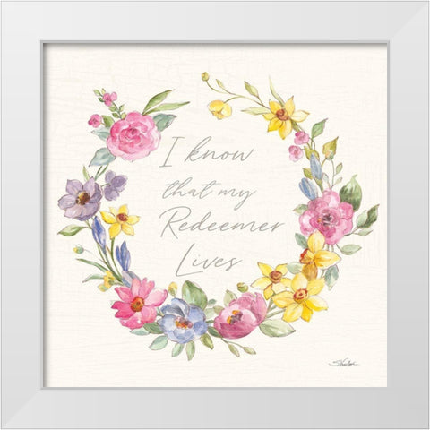 Happy Easter V Redeemer White Modern Wood Framed Art Print by Vassileva, Silvia