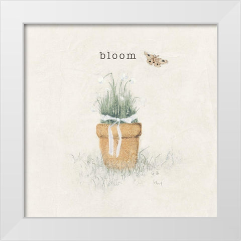 Garden Flowers White Modern Wood Framed Art Print by Blum, Cheri