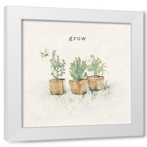 Garden Plants White Modern Wood Framed Art Print by Blum, Cheri