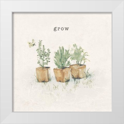 Garden Plants White Modern Wood Framed Art Print by Blum, Cheri