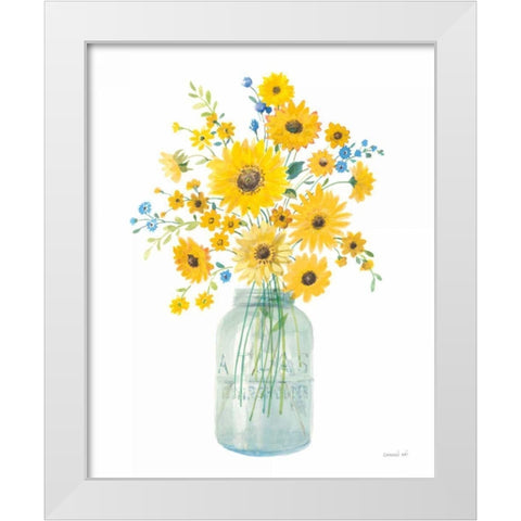 Sunshine Bouquet I Light in Jar White Modern Wood Framed Art Print by Nai, Danhui