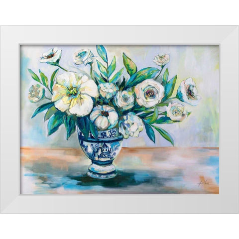 Finesse White Modern Wood Framed Art Print by Vertentes, Jeanette