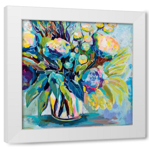 Spring bloom 24x24 White Modern Wood Framed Art Print by Vertentes, Jeanette