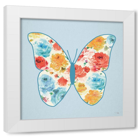 Rose Sorbet VI Blue White Modern Wood Framed Art Print by Pela,