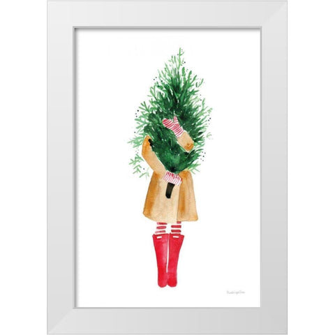 Holiday Mood I White Modern Wood Framed Art Print by Charro, Mercedes Lopez
