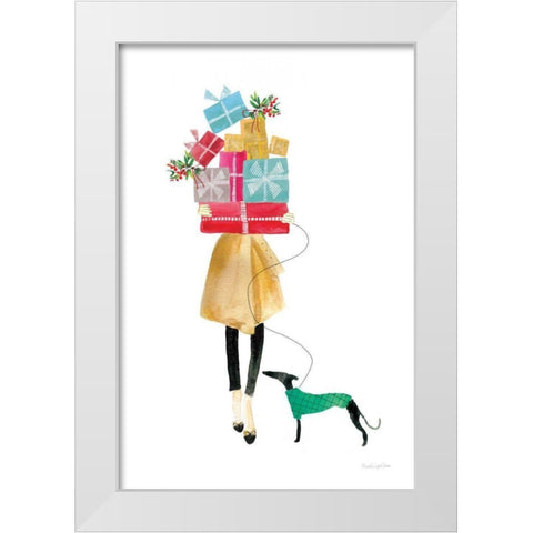 Holiday Mood II White Modern Wood Framed Art Print by Charro, Mercedes Lopez