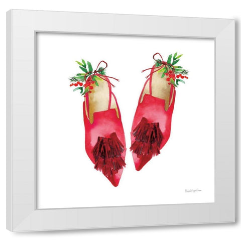 Christmas Eve Mules I White Modern Wood Framed Art Print by Charro, Mercedes Lopez