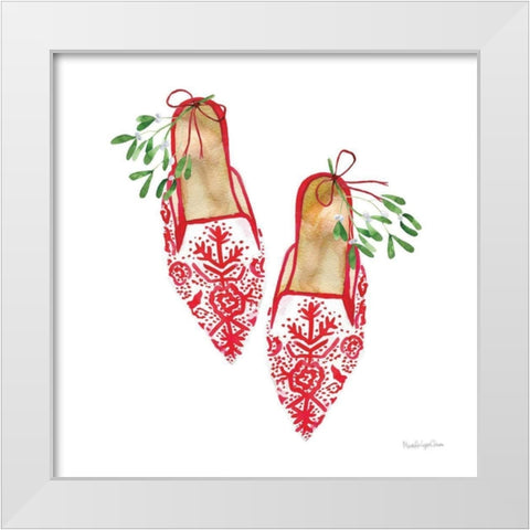 Christmas Eve Mules II White Modern Wood Framed Art Print by Charro, Mercedes Lopez