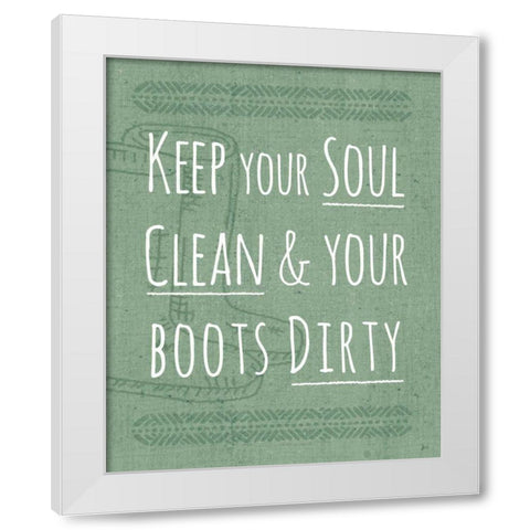 Home Grown V White Modern Wood Framed Art Print by Aiken, Jess