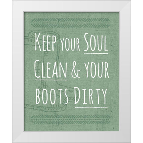 Home Grown V White Modern Wood Framed Art Print by Aiken, Jess