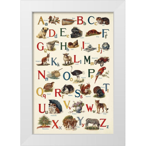 Schoolhouse Alphabet White Modern Wood Framed Art Print by Wild Apple Portfolio