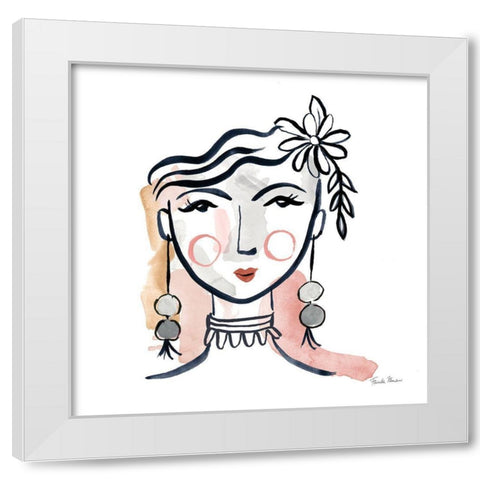 Pretty Faces I Soft White Modern Wood Framed Art Print by Zaman, Farida