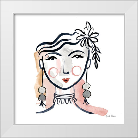 Pretty Faces I Soft White Modern Wood Framed Art Print by Zaman, Farida