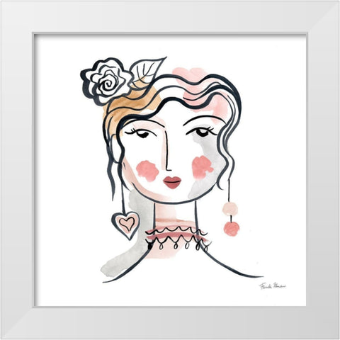 Pretty Faces II Soft White Modern Wood Framed Art Print by Zaman, Farida
