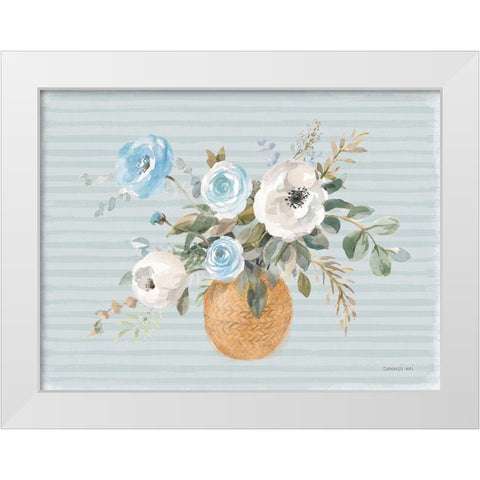 Blooms of Spring I Coastal White Modern Wood Framed Art Print by Nai, Danhui