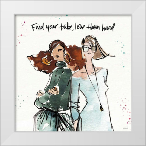 Girlfriends III White Modern Wood Framed Art Print by Tavoletti, Anne