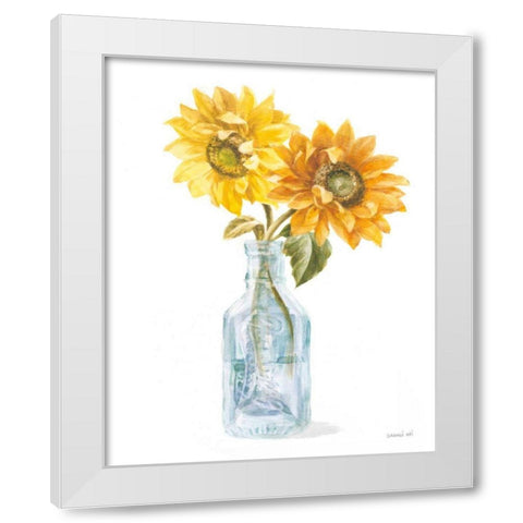 Fresh Cut Sunflowers I White Modern Wood Framed Art Print by Nai, Danhui