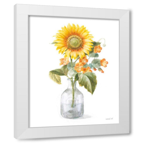 Fresh Cut Sunflowers II White Modern Wood Framed Art Print by Nai, Danhui