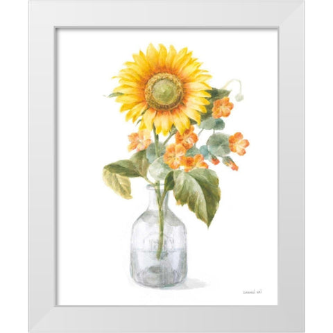 Fresh Cut Sunflowers II White Modern Wood Framed Art Print by Nai, Danhui