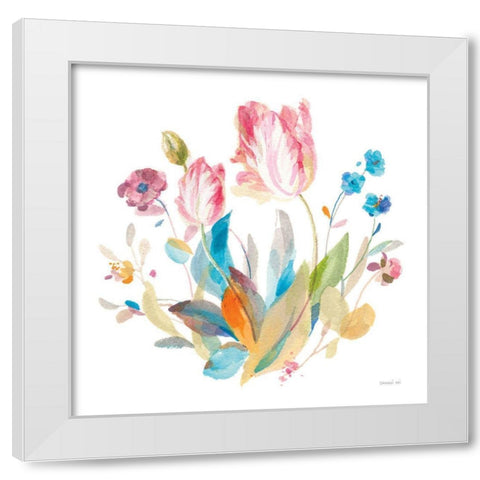 Spring Tulips II White Modern Wood Framed Art Print by Nai, Danhui